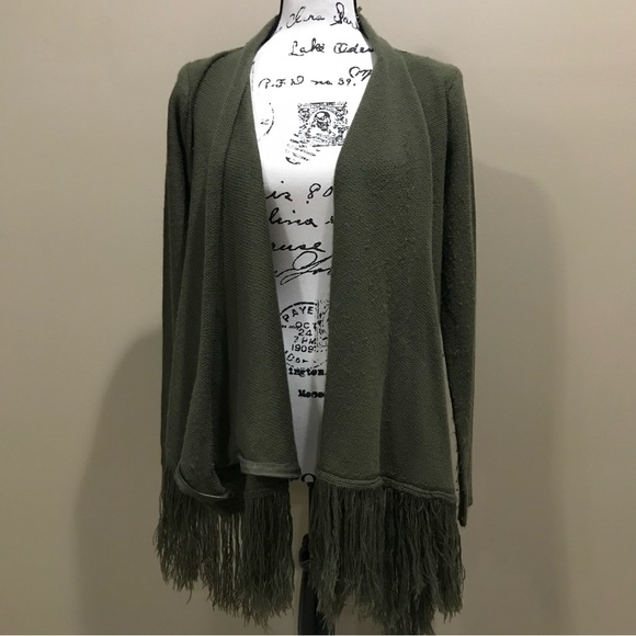 one the land | Fringe Diagonal Zip Cardigan - Picture 4 of 10